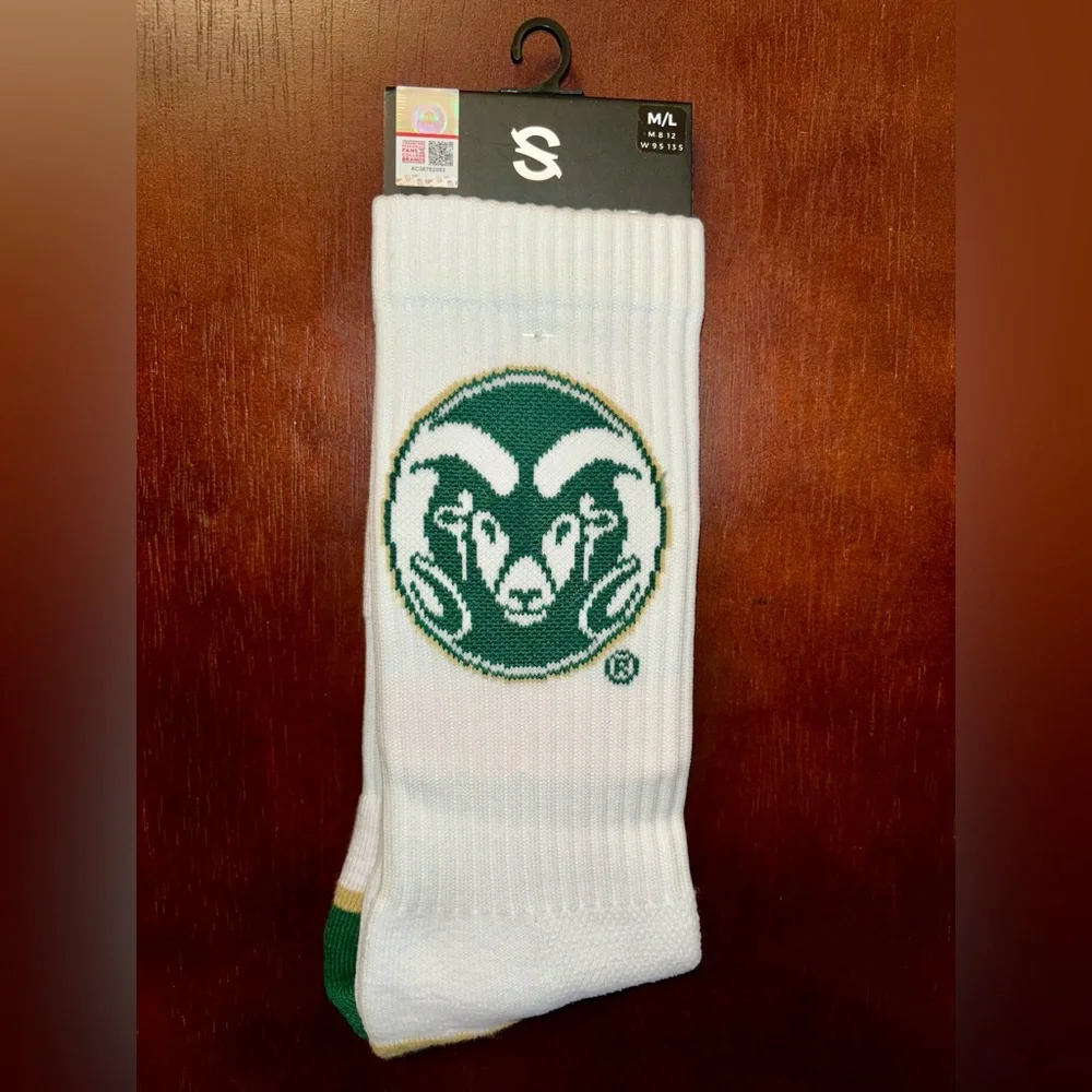 COLORADO STATE STRIDELINE CREW SOCKS NWT MEN’S SHOE SIZE 8-12
